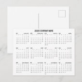 Carte Postale Simple 2025 Calendrier Nom de l'entreprise | Tout (Devant / Derrière)