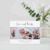 Carte Postale Simple 3 Photo Amour et Remerciements Bébé Merci (Debout devant)