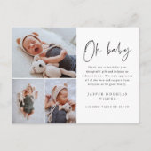 Carte Postale Simple 3 photo Oh Baby Merci (Devant)