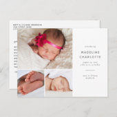 Carte postale simple à Faire-part de naissance mul (Devant / Derrière)