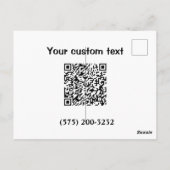 Carte Postale Simple ajout minimal de code-barres numéro de télé (Dos)