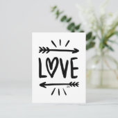 Carte Postale Simple "AMOUR" en noir sur blanc (Debout devant)