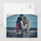 Carte Postale Simple Amour Whimsical Et Merci Script Photo (Devant / Derrière)