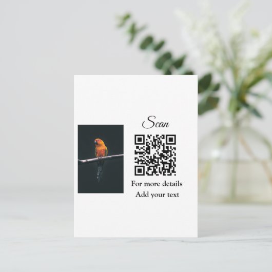 Carte Postale Simple animal name details QR code add text photo (Debout devant)