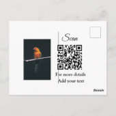 Carte Postale Simple animal name details QR code add text photo (Dos)