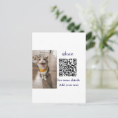 Carte Postale Simple animal name details QR code add text photo (Debout devant)