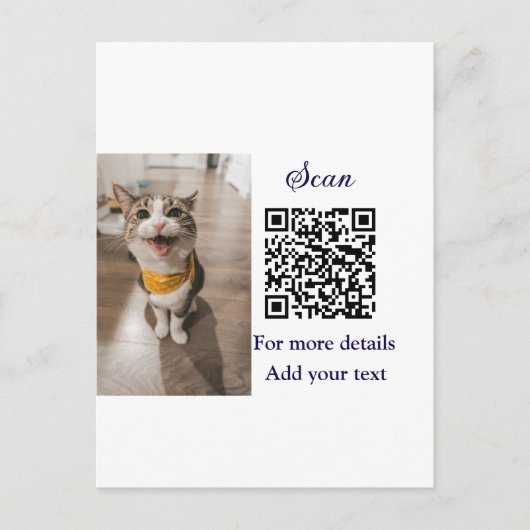 Carte Postale Simple animal name details QR code add text photo (Devant)