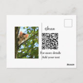 Carte Postale Simple animal name details QR code add text photo (Dos)