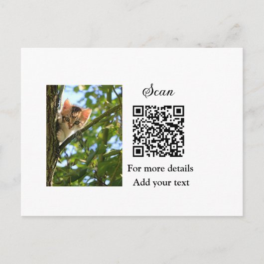 Carte Postale Simple animal name details QR code add text photo (Devant)