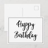 Carte Postale Simple Anniversaire Noir Blanc  (Devant / Derrière)