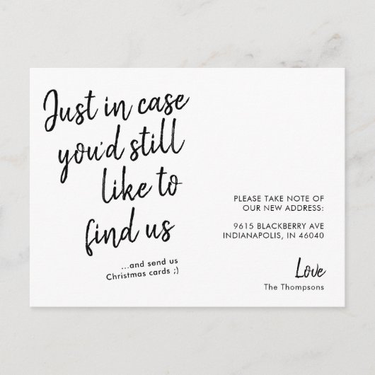 Carte Postale Simple Annonce de Déménagement Moderne Drôle (Devant)