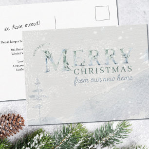 Carte Postale Simple Annonce de déménagement pour Noël à l'aquar