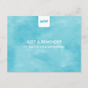 Carte Postale Simple Aqua Chic Nomination Rappel QR Code
