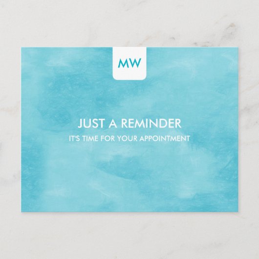 Carte Postale Simple Aqua Chic Nomination Rappel QR Code (Devant)