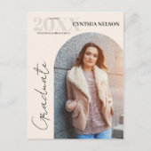 Carte Postale Simple Arc Photo Beige Graduation Faire-part (Devant)