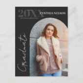 Carte Postale Simple Arc Photo Black Graduation Faire-part (Devant)