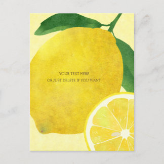 Carte postale simple au citron frais