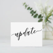 Carte Postale Simple Avis de report de mariage noir et blanc (Debout devant)