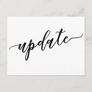 Carte Postale Simple Avis de report de mariage noir et blanc