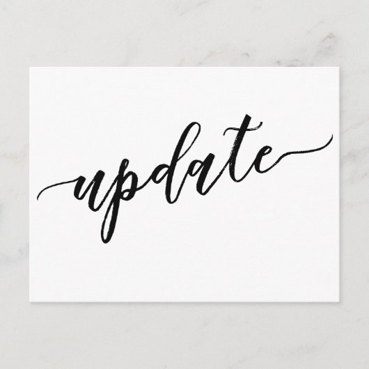 Carte Postale Simple Avis de report de mariage noir et blanc (Devant)