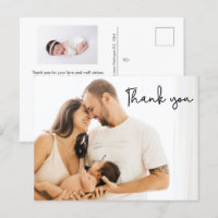 Simple baby shower moderne fille merci