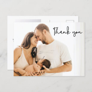 Carte Postale Simple baby shower moderne fille merci