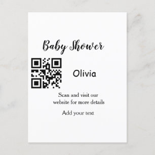 Carte Postale Simple baby shower site web code-barres QR ajouter