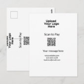 Carte Postale Simple balayage minimal pour payer Ajouter un logo (Devant / Derrière)