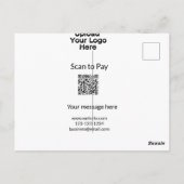 Carte Postale Simple balayage minimal pour payer Ajouter un logo (Dos)