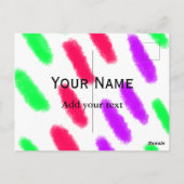 Carte Postale Simple bande orange minimale aquarelle ajouter nom (Dos)