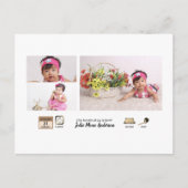 Carte Postale Simple BÉBÉ STATS Photo Collage Faire-part (Devant)