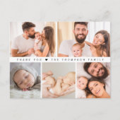 Carte Postale Simple Birth Photo Collage Baby shower merci (Devant)