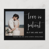 Carte Postale Simple Black Modern Minimal Script Elopement photo (Devant)