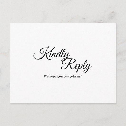 Carte postale simple Black White Calliting Respons (Devant)