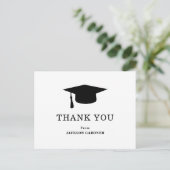 Carte Postale Simple Black White Mortar Board Modernité Graduati (Debout devant)