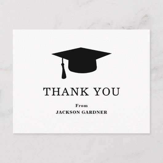 Carte Postale Simple Black White Mortar Board Modernité Graduati (Devant)