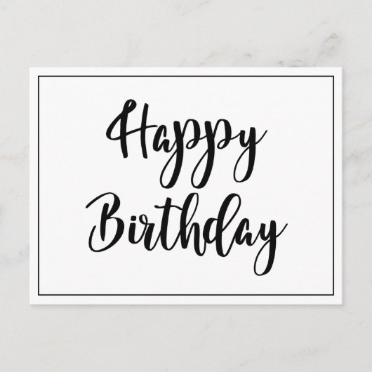 Carte Postale Simple Blanc Joyeux Anniversaire  (Devant)