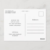 Carte Postale Simple blanc Joyeux Noël photo noir (Dos)