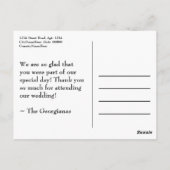 Carte postale simple, bleue "Merci" (Dos)