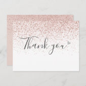 Carte Postale Simple Business Script Rose Gold Merci  (Devant / Derrière)