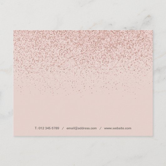Carte Postale Simple Business Script Rose Gold Merci  (Dos)