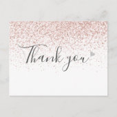Carte Postale Simple Business Script Rose Gold Merci  (Devant)