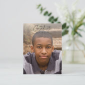 Carte Postale Simple calligraphie noir superposition photo Gradu (Debout devant)