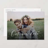 Carte Postale Simple calligraphie photo changer la date Postpone (Devant / Derrière)