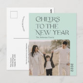 Carte Postale Simple Cheers à la nouvelle année 2022 photo de fa (Devant / Derrière)