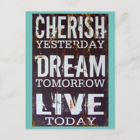 Carte Postale Simple Cherish Dream Live Citation Inspirationnell (Devant)
