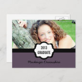 Carte Postale Simple Chic Graduation Party, Violet (Devant / Derrière)