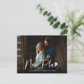 Carte Postale Simple Chic Script Nouveau Plan Mariage Reporté (Debout devant)