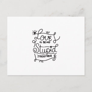 Carte Postale Simple citation d'amour en noir et blanc