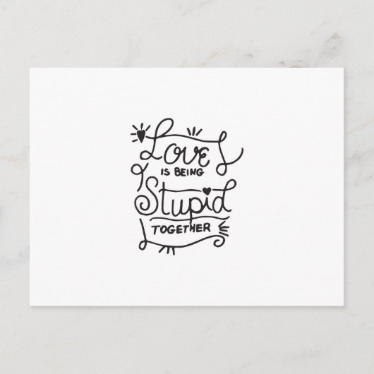 Carte Postale Simple citation d'amour en noir et blanc (Devant)